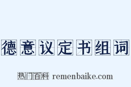 德意议定书组词是什么意思的图片
